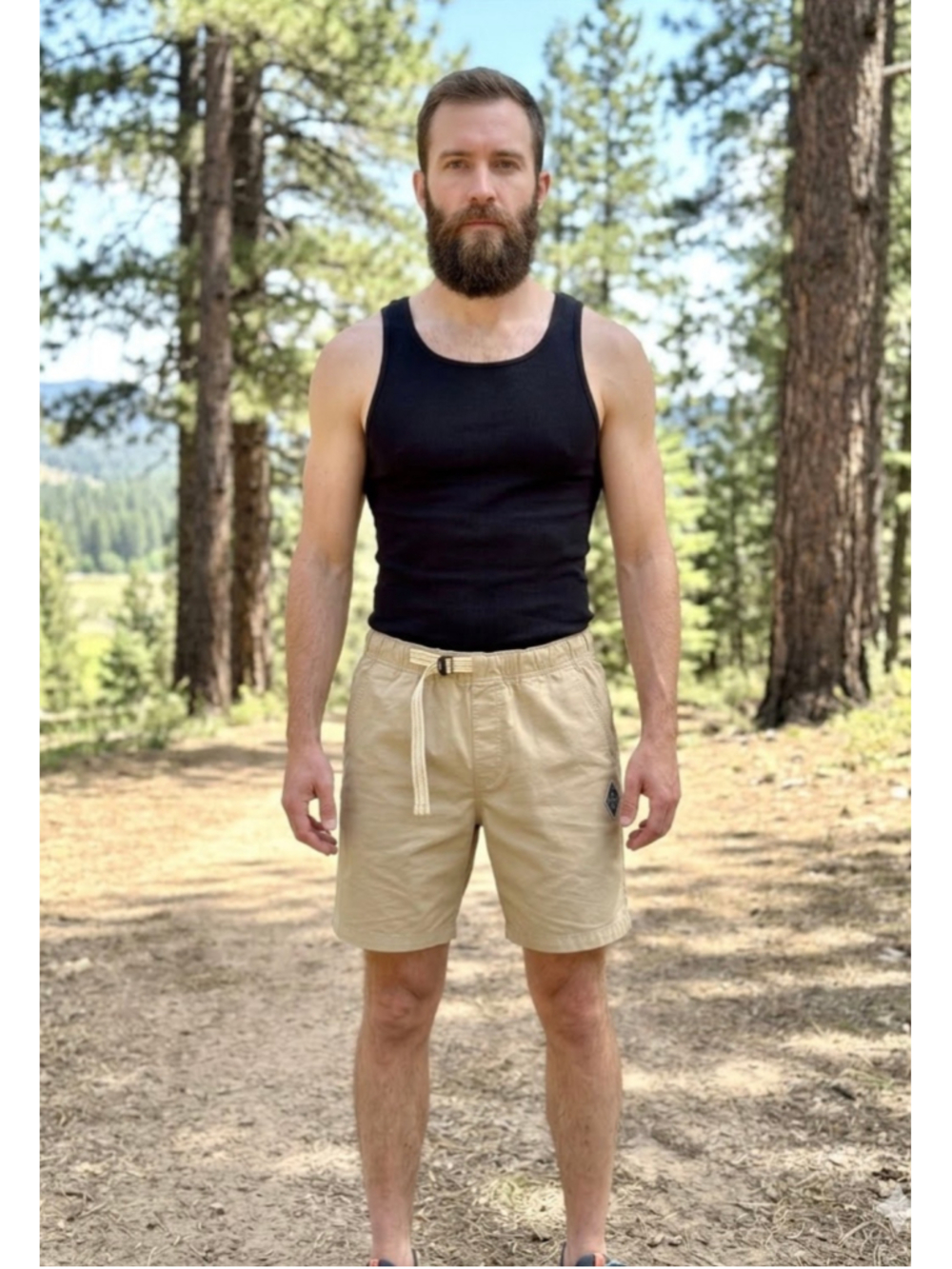 Men’s Prana Tan Shorts size Small Mojave Belted Shorts 6’ Inseam Hiking Khakis
